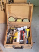 Wood Tool Box w/Contents