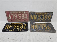 1949-56-58-62 Indiana License Plates