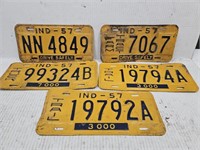 1957 Inidana License Plates