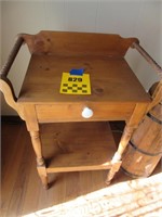 Antique 1 Drawer Table with Towel Holders