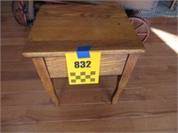 Nice Refinished Oak Table - 14 1/2 Tall