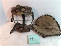 Old catcher's mitt & mask