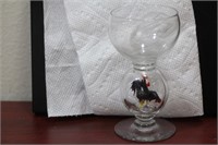 A Bimini Rooster Glass Goblet