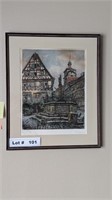 PAUL SOLLMANN SIGNED COLOR ETCHING OF ROTHENBURG,
