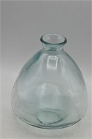 Cute Pot Belly Glass Vase Blue-Green