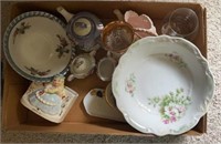 Hand painted antique dishes, glasses, Decor
