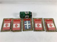 Neuves cartes à jouer canadiennes et québécoises.