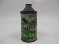 Steel Cone Top Beer Can - Old Style Lager