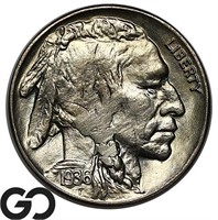 1936-S Buffalo Nickel, Lustrous Gem BU * Gorgeous!
