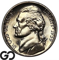 1939-D Jefferson Nickel, Beautiful Superb Gem BU++