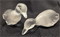 Baccarat Frosted Crystal Glass Ducks