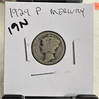 1929 MERCURY SILVER DIME