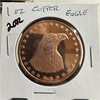 1OZ COPPER BULLION ROUND EAGLE