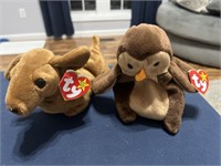 6 4th generation beanie babies (PVC) weenie,