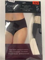 JONES NEW YORK SEAMLESS WOMENS BRIEFS 5 PACK-MED.