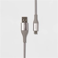 6' Micro-USB to USB-a Round Cable - Cool Grey