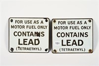 2 CONTAINS LEAD SSP PUMP PLATE SIGNS