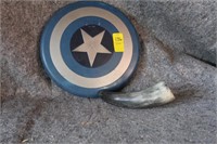CAPITAIN AMERICAS SHIELD AND HOLLOW STEER HORN