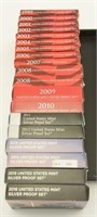 (19) US Mint silver proof sets from 1999