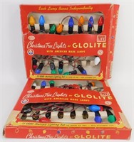 * 2 Vintage Glolite 15 Light Christmas Tree Light