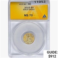 2015 $5 1/10oz. Gold Eagle ANACS MS70