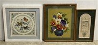 (H) Cross Stitch Floral Pictures Various Sizes