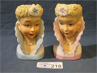 Pair of Lady Head Planters