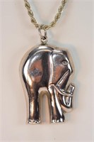 Sterling Elephant Pendant on 26" Silver Chain