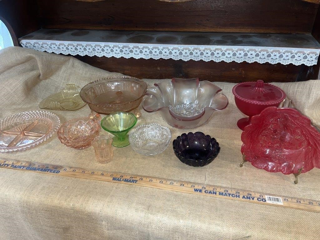 Vintage Colored Glass Lot