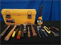 Tool Box with Misc Tools, Dewalt Flashlight