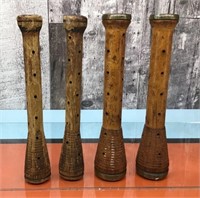 Vtg. wooden candle sticks