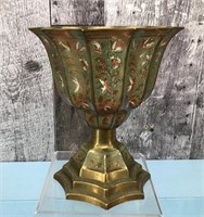 Ornate paint brass goblet