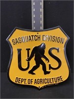 US Sasquatch Divison Metal Shield Sign