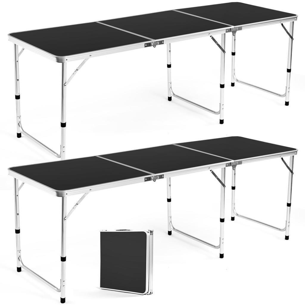 2 Pcs Three fold 6ft Folding Camping Table with