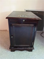 Dark Wooden End Table With Storage 2