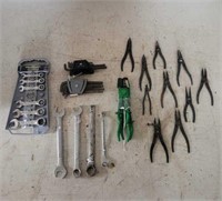 Hose Pliers, Snap Ring Pliers, Assorted Wrenches