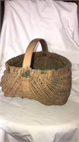 Antique splint oak basket, 10 inches tall about