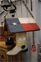 TEXAS FLAG BOOT BIRD HOUSE