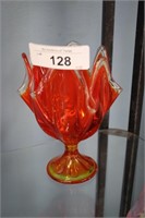 MID-CENTURY VIKING GLASS AMBERINA COMPOTE