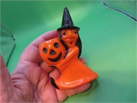 Vintage Rosbro Halloween Witch with Pumpkin