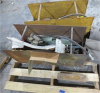 Pallet with 2 steel containers & misc.