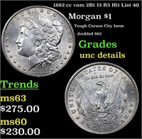 1882-cc vam 2B1 I3 R5 Hit List 40 Morgan $1 Grades