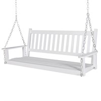 1 VEIKOUS 3-person White Wood Outdoor Swing