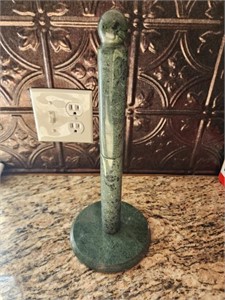 Green marble paper towel holder