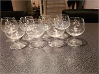 Hennessy cognac stemmed snifters glass set. Baseme