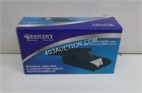 Westcott Business Card Box - Holds 600 Cards