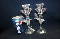 LOT OF TWO DECORATIVE ANGEL CANDLE HOLDERS