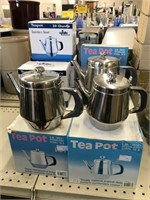 SS Tea Pots Assorted Size Qty 11