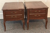 French Provincial style End Tables with drawer, 1