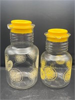 Pyrex lemonade carafes